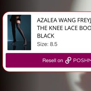 AKIRA AZALEA WANG FREYJA OVER THE KNEE LACE BOOT IN BLACK Size 8.58.5